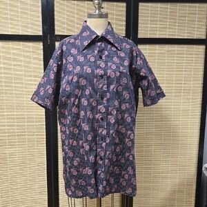BAYCREST for men Navy and Pink Patterned Shirt